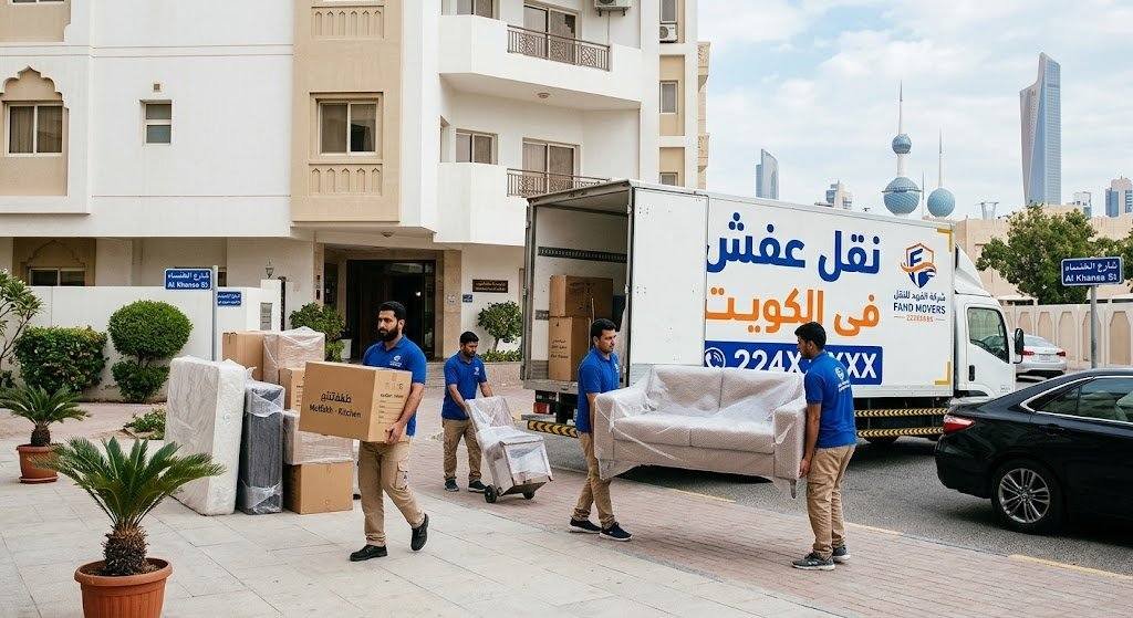 فني تركيب اثاث ايكيا في الكويت أثناء تجميع دولاب من صناديق PAX داخل شقة